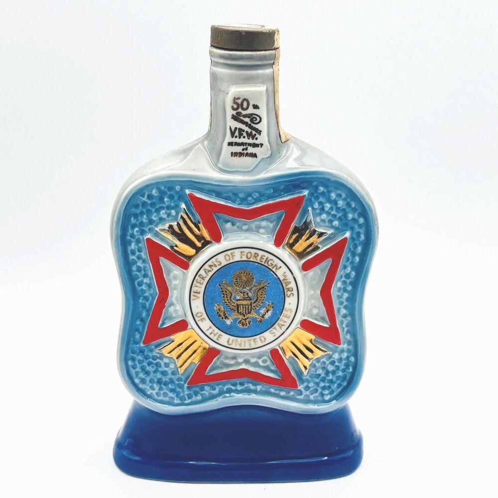 1971 Jim Beam VFW Department of Indiana 50th Anniversary Decanter Empty Vintage